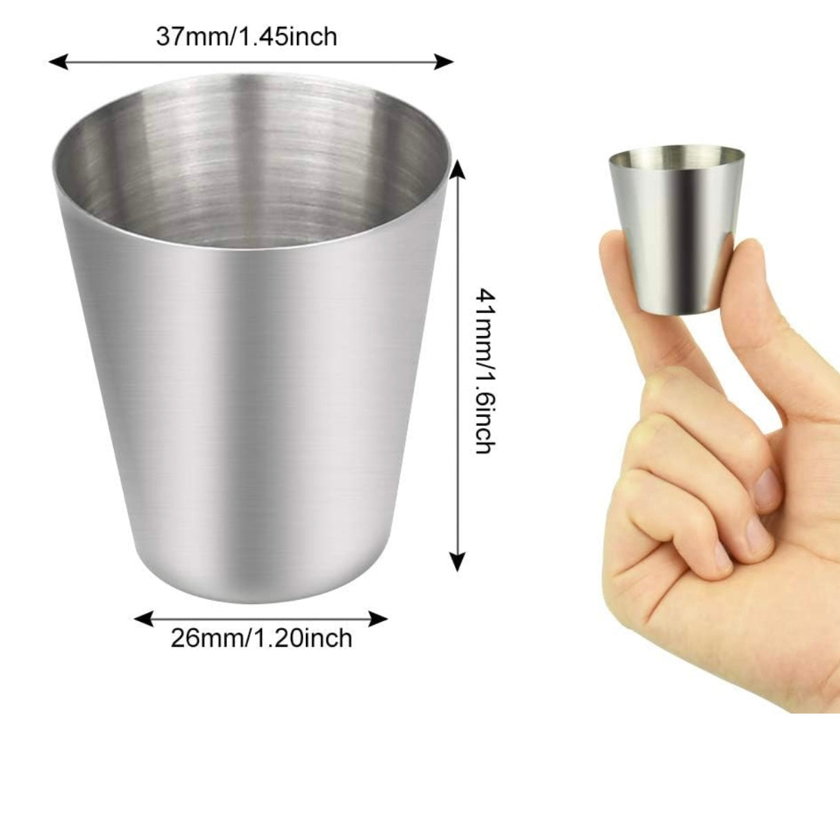 Camping-Schnapsbecher (4 Stück) aus Edelstahl - das hat Stil! - im Lederetui